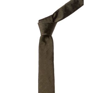 Givenchy Greyish Green Diagonal Logo Silk Tie, Green